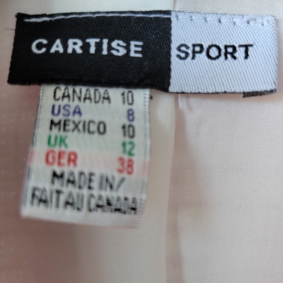 Cartise vintage pink & white fringed jacket blazer single button closure 8 - Picture 13 of 16